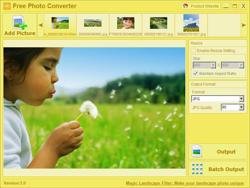 Powerful and 100% free batch photo resize and photo format converter software